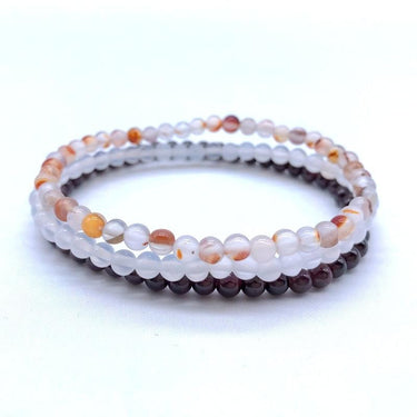 HEALTH & HAPPINESS-Garnet,Snow Quartz & Pink Agate- 3/pc